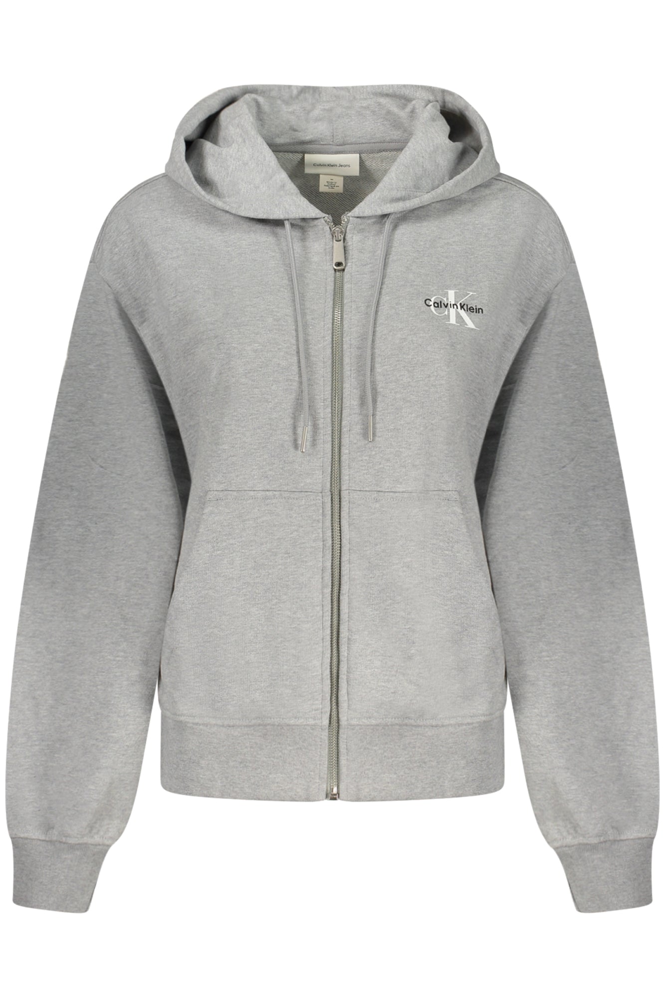 CALVIN KLEIN FELPA CON ZIP DONNA GRIGIO