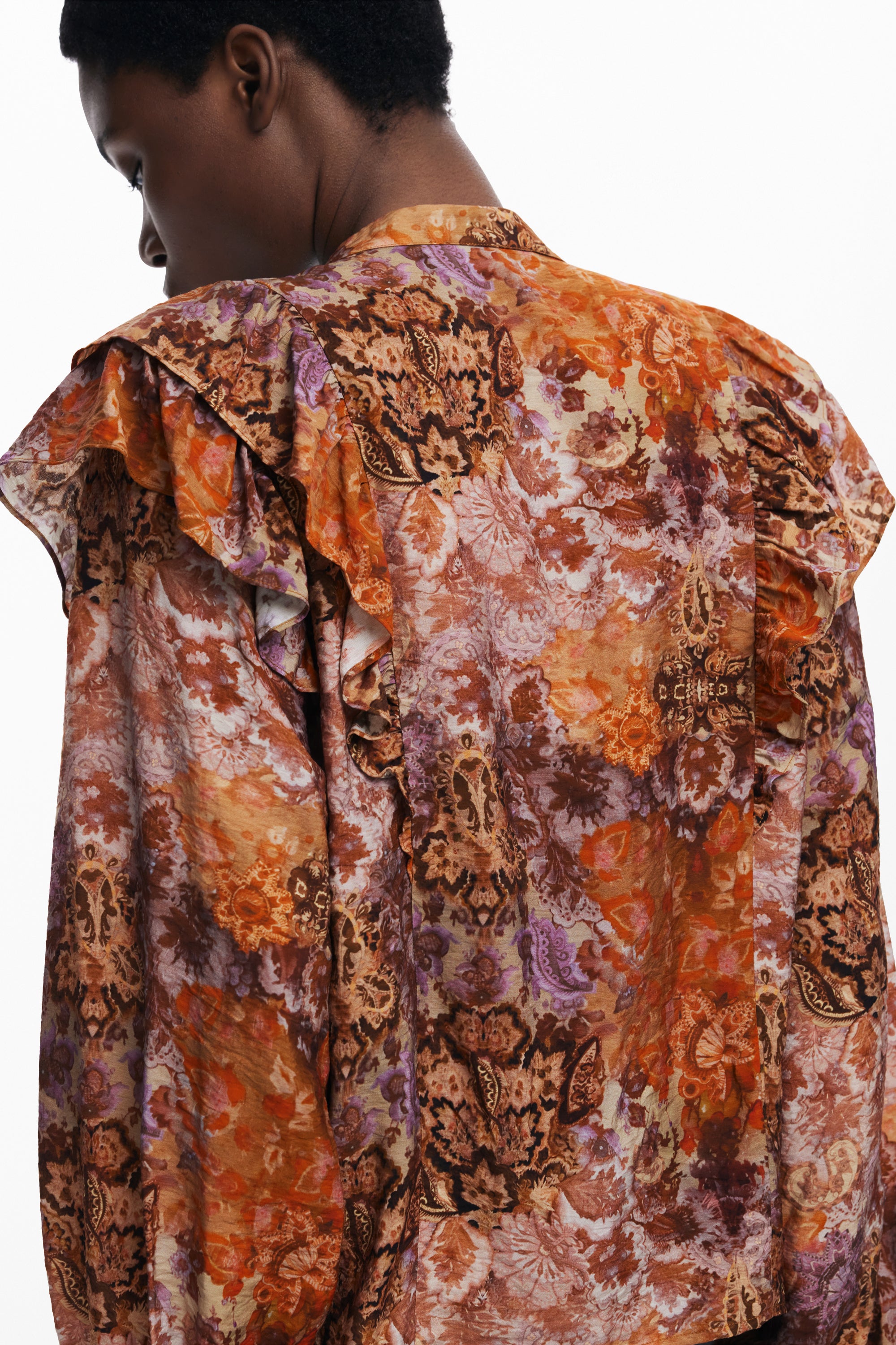 DESIGUAL CAMICIA MANICHE LUNGHE DONNA ARANCIO