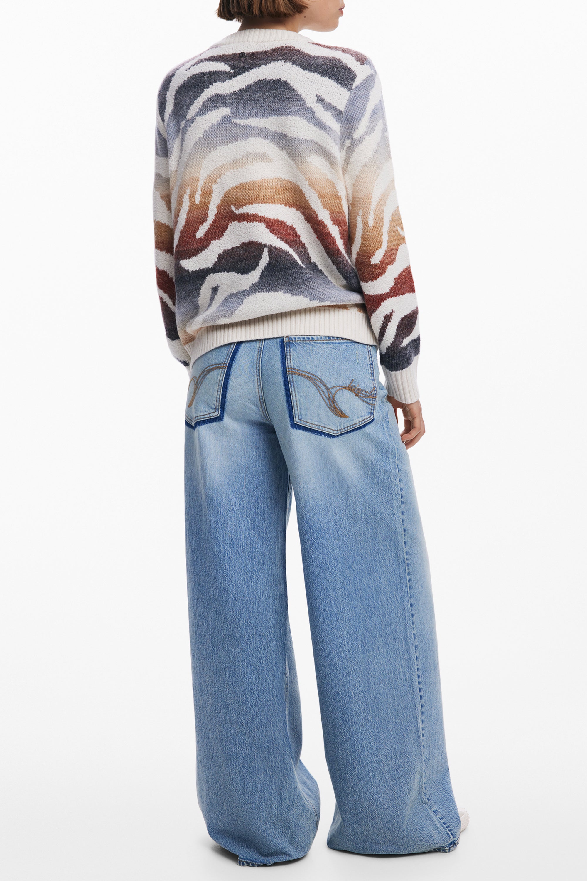 DESIGUAL MAGLIA DONNA BIANCO