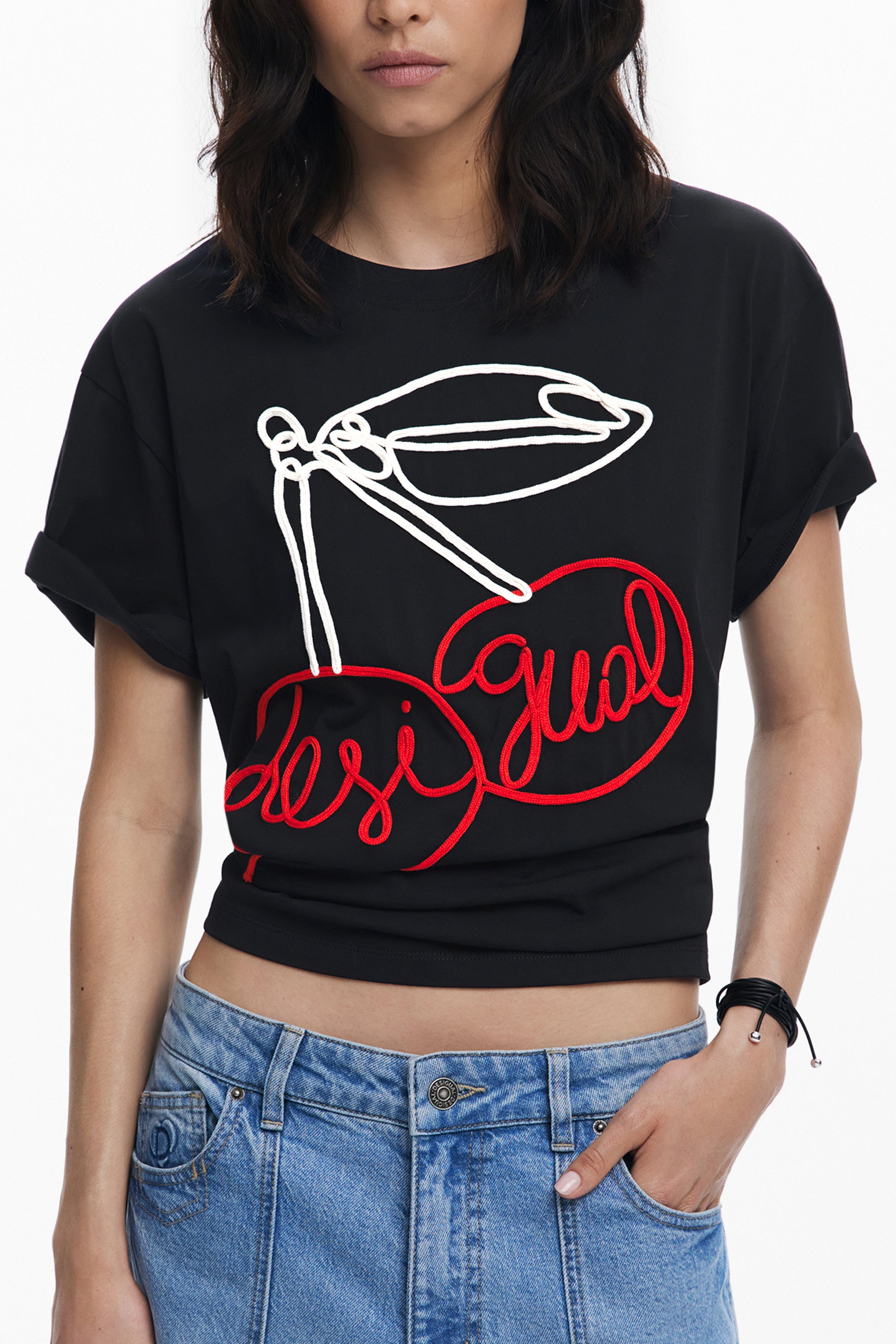 DESIGUAL T-SHIRT MANICHE CORTE DONNA