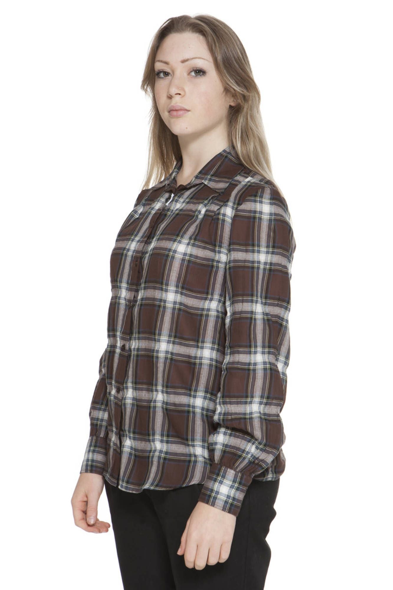 GANT CAMICIA MANICHE LUNGHE DONNA MARRONE