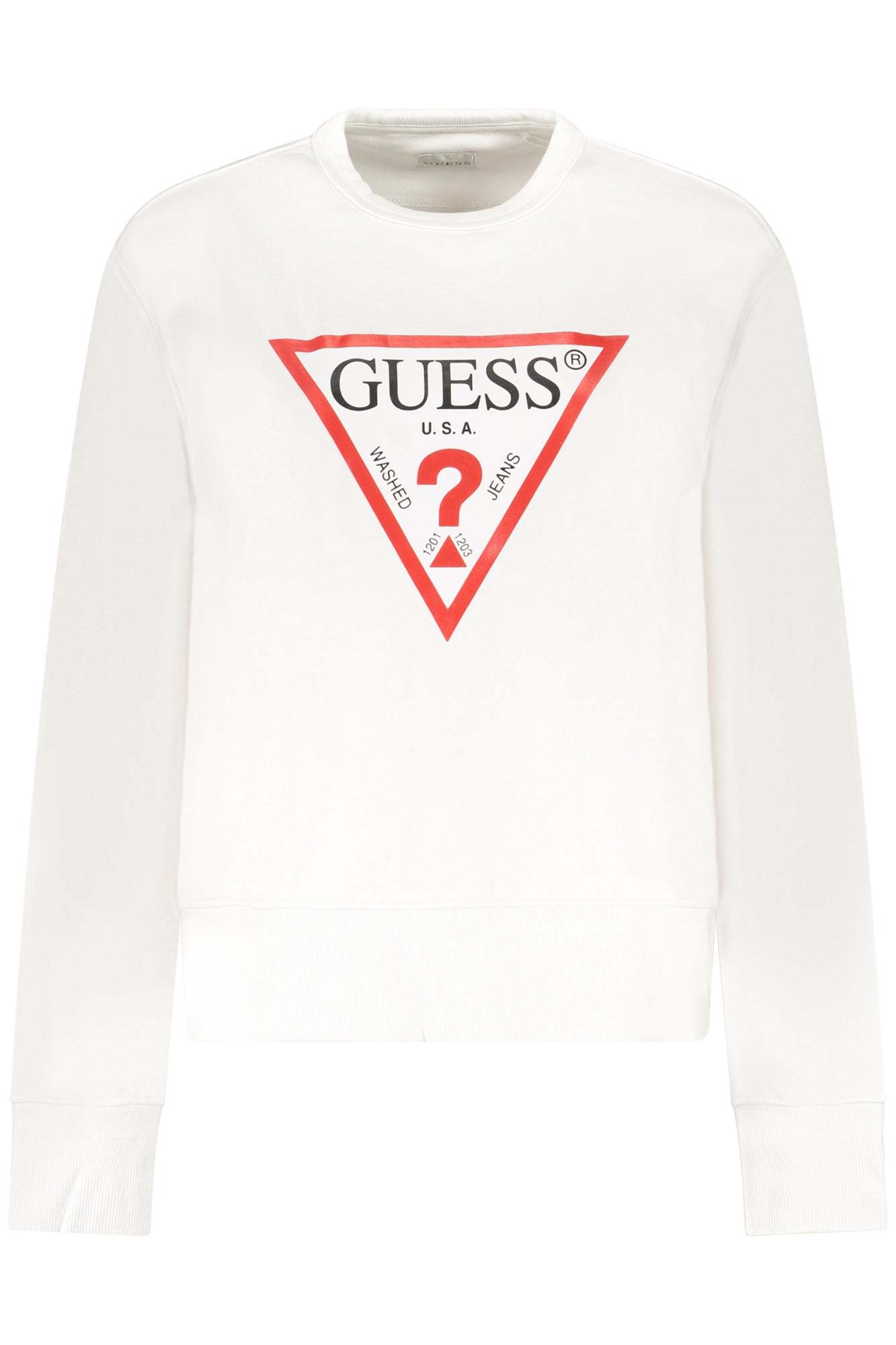 GUESS JEANS FELPA SENZA ZIP DONNA BIANCO