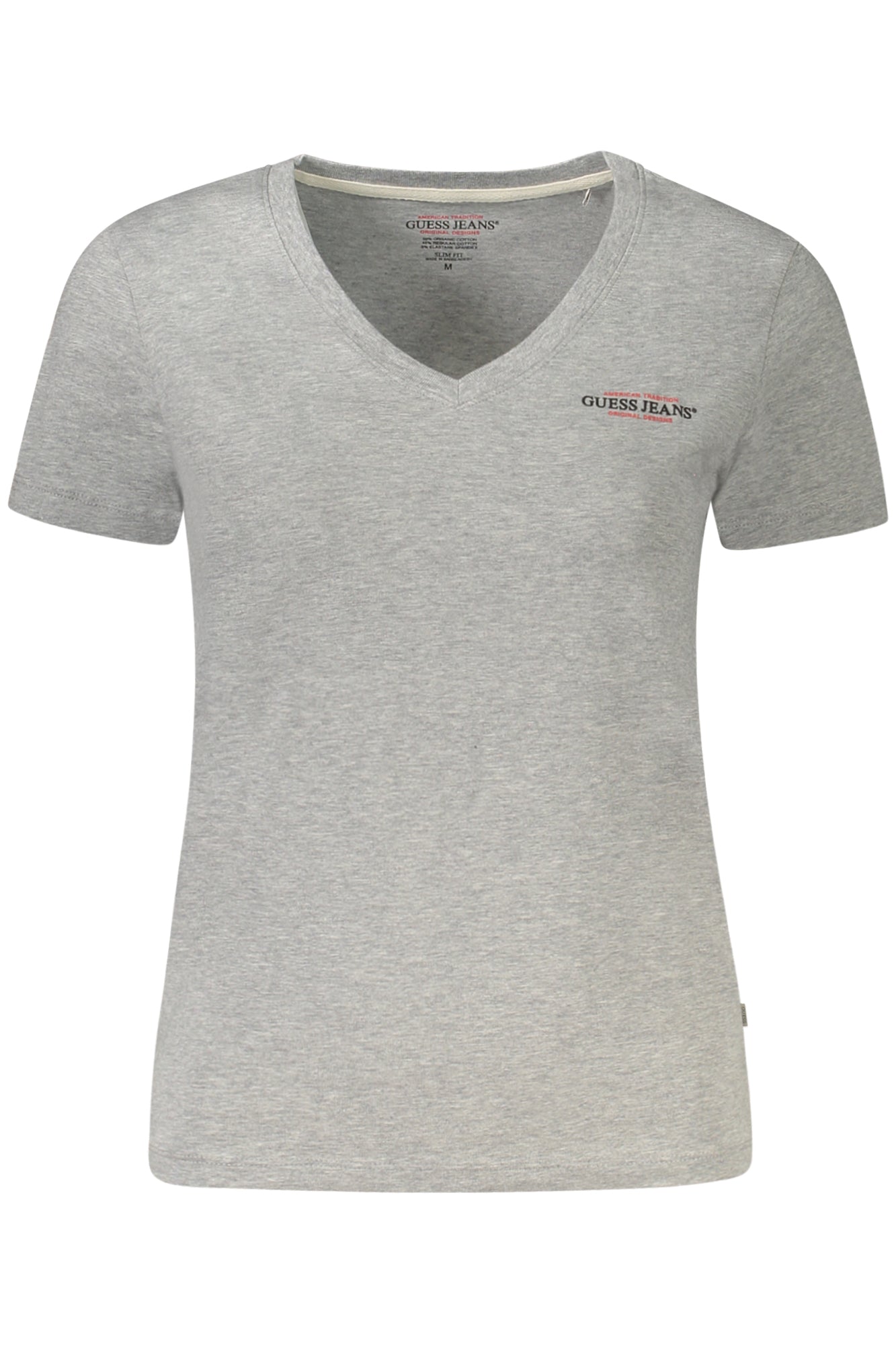 GUESS JEANS T-SHIRT MANICHE CORTE DONNA GRIGIO