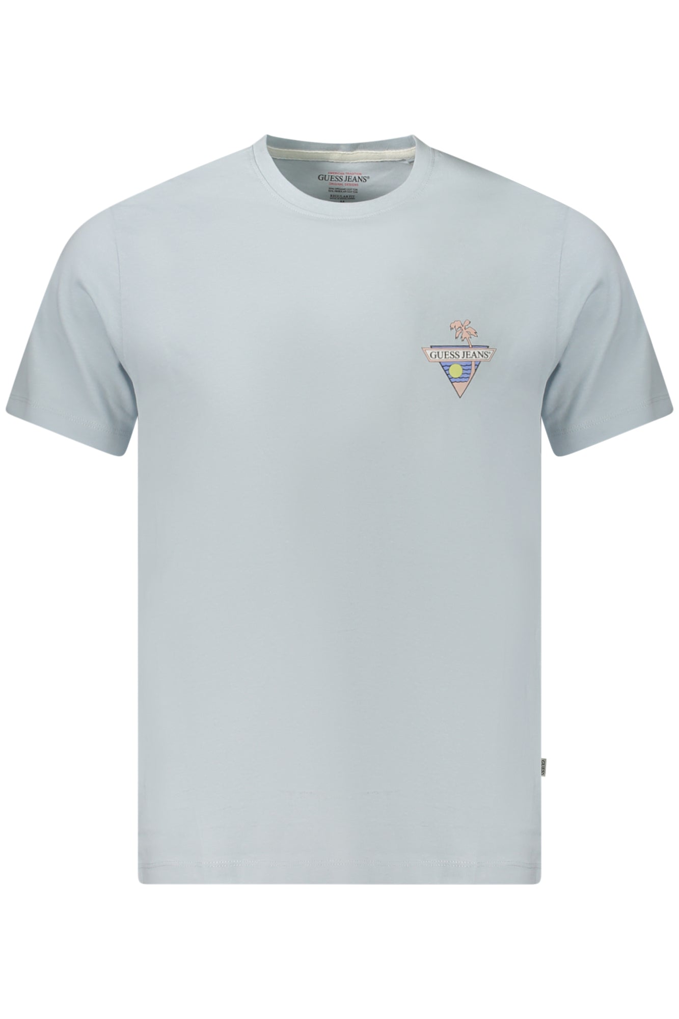 GUESS JEANS T-SHIRT MANICHE CORTE UOMO AZZURRO