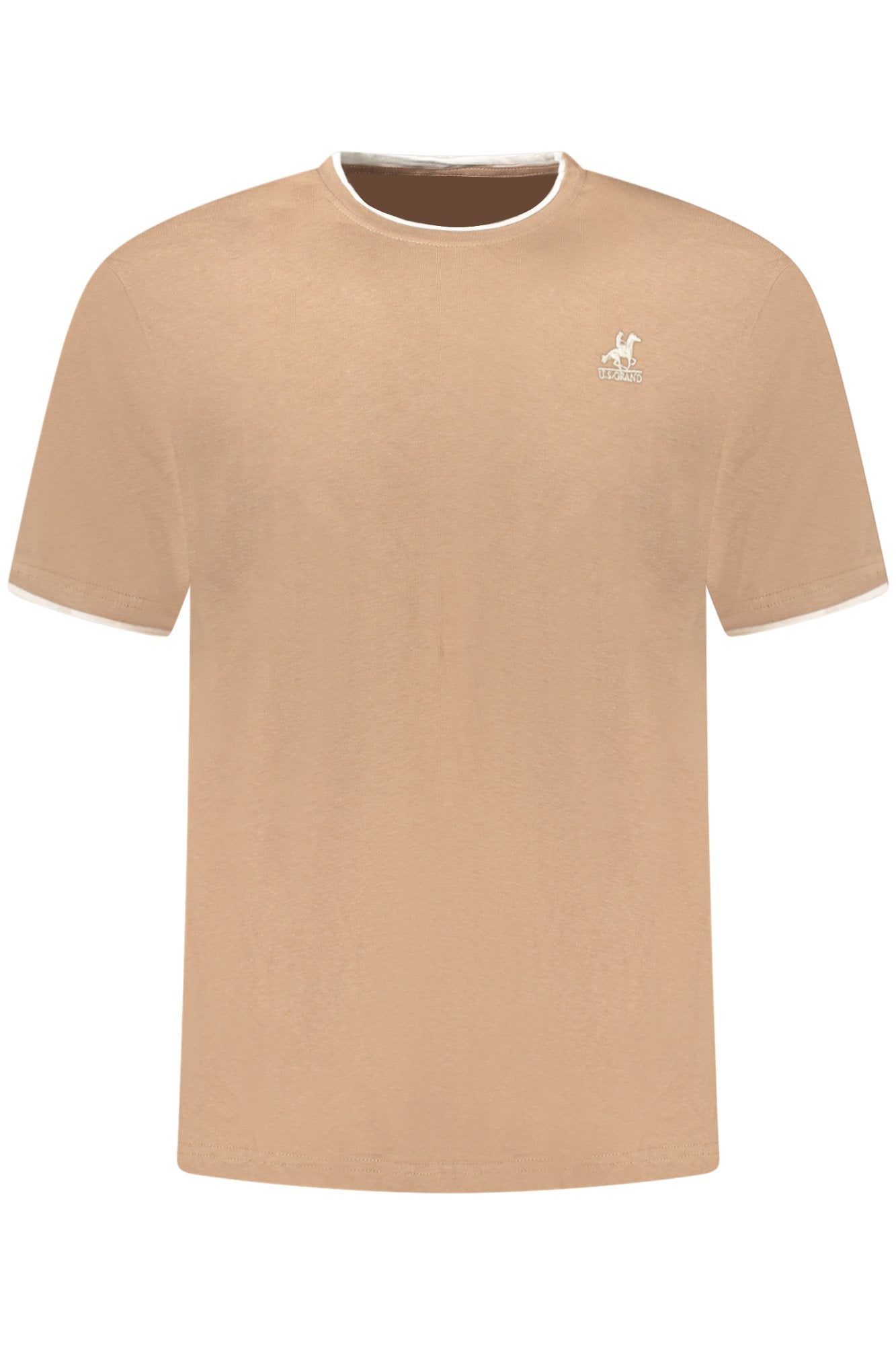 U.S. GRAND T-SHIRT MANICHE CORTE UOMO MARRONE